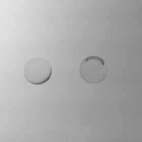 Pomello in plexiglass trasparente sfera acrilica piena base piatta.