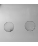 Pomello in plexiglass trasparente sfera acrilica piena base piatta.