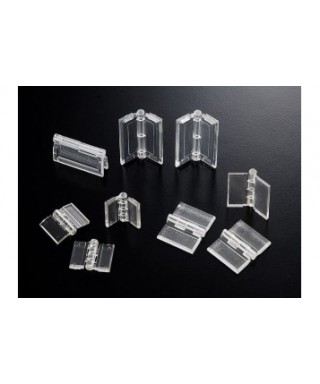 Cerniera in plexiglass trasparente grande e di facile applicazione.