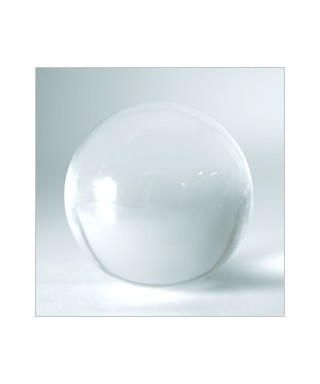 Pomello in plexiglass trasparente sfera acrilica piena base piatta.