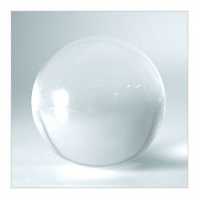 Pomello in plexiglass trasparente sfera acrilica piena base piatta.