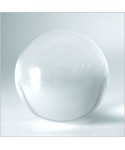 Pomello in plexiglass trasparente sfera acrilica piena base piatta.