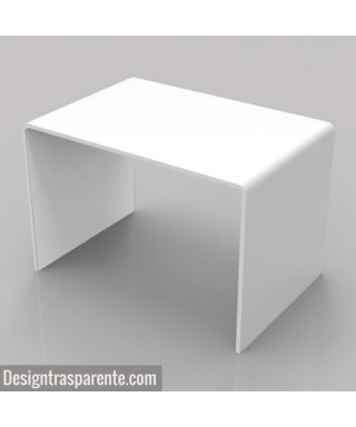 Tavolino salotto moderno bianco 60x40 h:40 cm