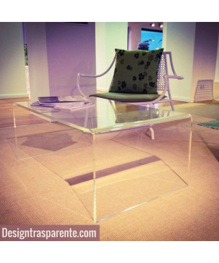 Tavolino a ponte cm 80x50 tavolo da salotto in plexiglass trasparente