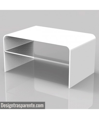 Tavolino bianco con ripiano da salotto 75x50 h:40