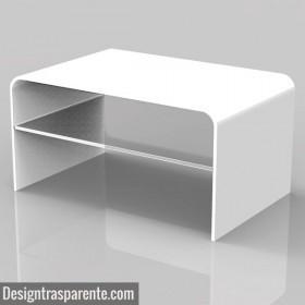 Tavolino bianco con ripiano da salotto 75x50 h:40