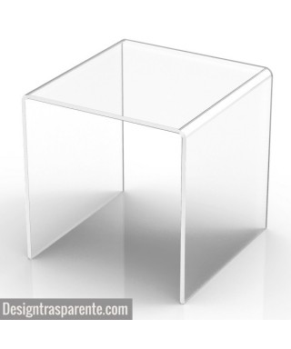 Sgabello cm 30x30 in plexiglass trasparente anche per doccia e bagno.