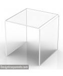 Taburete de ducha cm 30x30 en metacrilato transparente para baño.