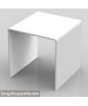 Tavolino bianco moderno in plexiglass