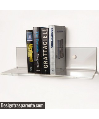 Shelf cm L 65 in high thickness transparent acrylic for books