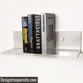 Estantería cm L65 metacrilato transparente de alto espesor para libros
