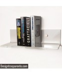 Mensola cm L 80 in plexiglass trasparente alto spessore per libri
