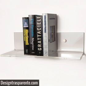 Mensola cm 95x30 in plexiglass trasparente alto spessore per libri