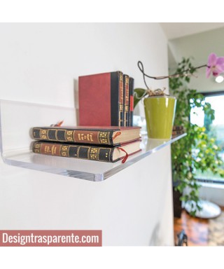 Shelf cm L 95 in high thickness transparent acrylic for books