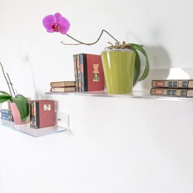 Shelf cm L 95 in high thickness transparent acrylic for books