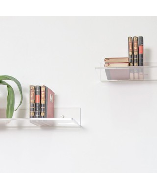 Mensola cm L 95 in plexiglass trasparente alto spessore per libri