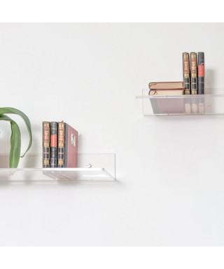 Shelf cm L 75 in high thickness transparent acrylic for books