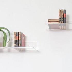 Mensola cm L 75 in plexiglass trasparente alto spessore per libri