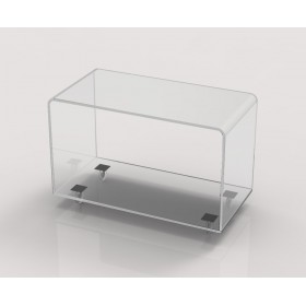 Mesa de centro 35 cm revistero de metacrilato transparente con ruedas.