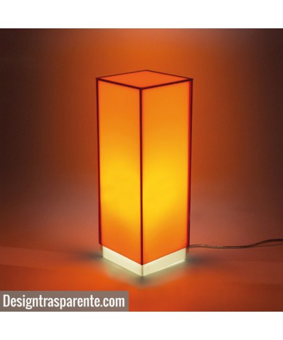 Acrylic orange desk lamp or colored nightstand