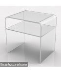 Acrylic side table W45 cm coffee table with transparent shelf.