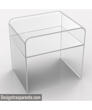 Acrylic side table W45 cm coffee table with transparent shelf.