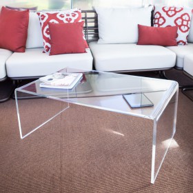 Acrylic coffee table cm 85 lucyte clear side table.