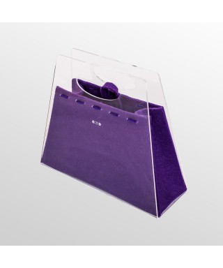 Borsetta Chicca borsa fashion in plexiglass trasparente e viola