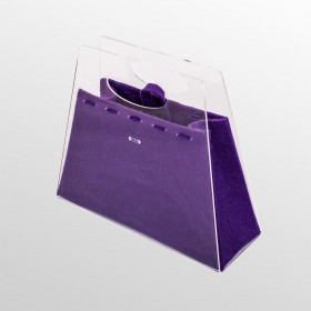 Borsetta Chicca borsa fashion in plexiglass trasparente e viola