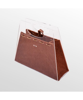 Borsetta Chicca borsa fashion in plexiglass trasparente e marrone