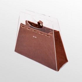 Borsetta Chicca borsa fashion in plexiglass trasparente e marrone