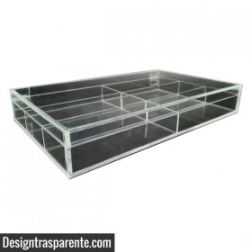 Transparent acrylic case box for glasses and jewellery 33x20 cm.