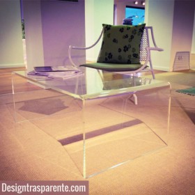 Tavolino a ponte cm 100x40 tavolo da salotto in plexiglass trasparente