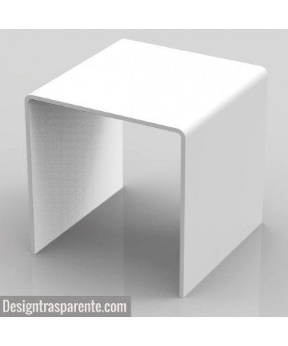 Tavolino bianco moderno in plexiglass