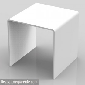 Tavolino bianco moderno in plexiglass