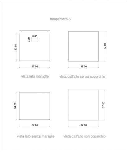 Vinilio 33 giri, contenitore con coperchio per vinili LP.
