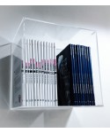 Cube shelf cm 25 in transparent acrylic wall display unit.