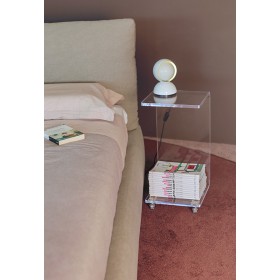 W30H60 Servant table with magazine rack transparent perspex.