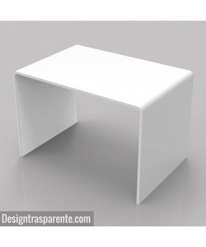 Tavolino a ponte 50x25h45 in plexiglass bianco alto spessore