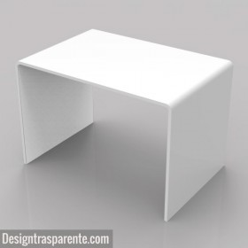Tavolino a ponte 50x25h45 in plexiglass bianco alto spessore