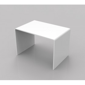 Tavolino a ponte 50x25h45 in plexiglass bianco alto spessore