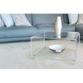 Transparent Acrylic Width cm 45 coffee table magazine holder.