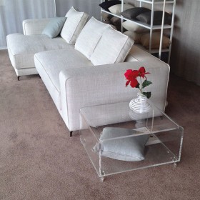 Transparent Acrylic Width cm 45 coffee table magazine holder.
