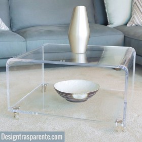 Transparent Acrylic Width cm 45 coffee table magazine holder.