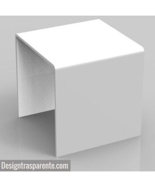 Tavolino a ponte 50x40h50 in plexiglass bianco