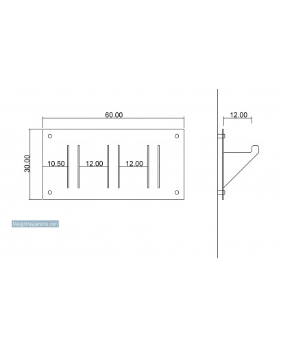 espositore cuffie in plexiglass bianco