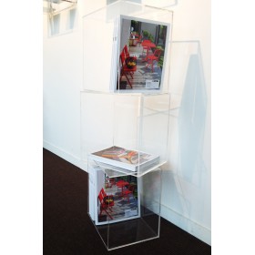 Cubo da terra cm 35 box espositore vetrina in plexiglass trasparente.