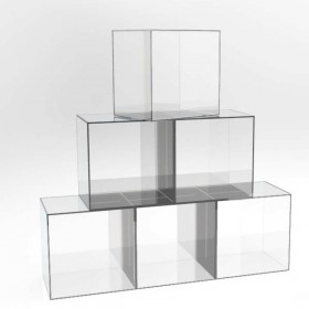 Cubo da terra cm 30 box espositore vetrina in plexiglass trasparente.