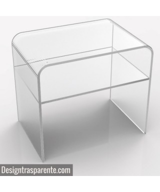 Tavolino con ripiano L55 in plexiglass trasparente tavolo da salotto.