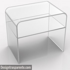Tavolino con ripiano L55 in plexiglass trasparente tavolo da salotto.